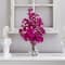 22" Artificial Purple Bougainvillea Arrangement with Fluted Glass Vase